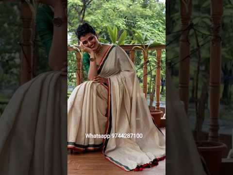 #mulmulcotton #onamsaree #neel #yshorts #trending
