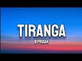 Tiranga LYRICS Yodha Sidharth Malhotra Raashii Khanna B Praak Independence Day