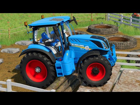 Transport of Colors ! TRANSPORTING COLORED NEW HOLLAND TRACTORS TO PARKOUR - Farming Simulator 22