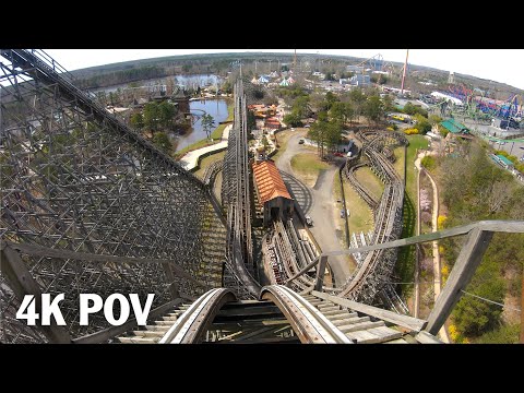 El Toro Front Row POV Six Flags Great Adventure Intamin Pre-Fabricated Wooden Coaster