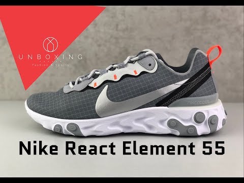 Nike React Element 55 ‘cool grey/metallic silver’ | UNBOXING & ON FEET | fashion shoes | 2019