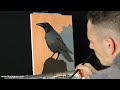 Painting a crow - tips and time-lapse - oil painting with Tim Gagnon