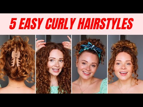 5 CUTE CURLY HAIRSTYLES | QUICK & SIMPLE HAIRSTYLES...