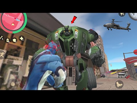 Rope Hero: Vice Town(Rope Hero Fight Green BumbleBee)Car Robot Fight Vice Town - Android Gameplay HD