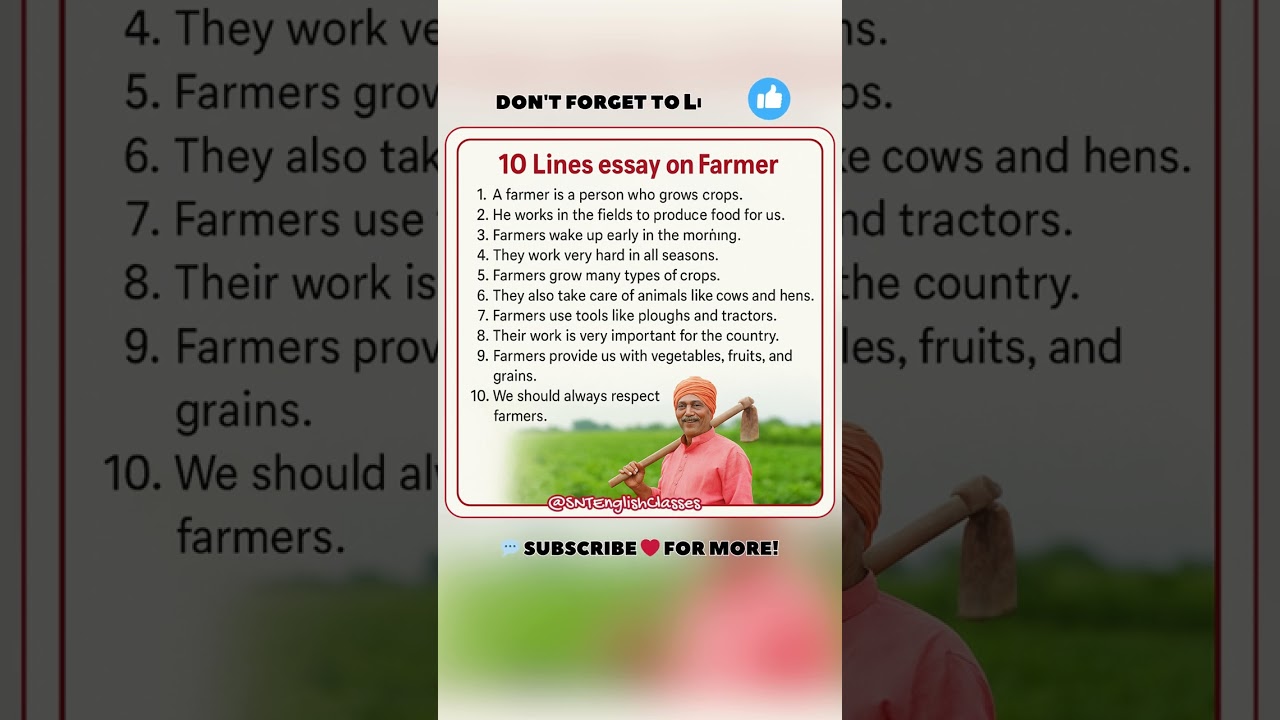 10 Lines on Farmer | 10 Lines Essay on Farmer | Best Essay on Farmer