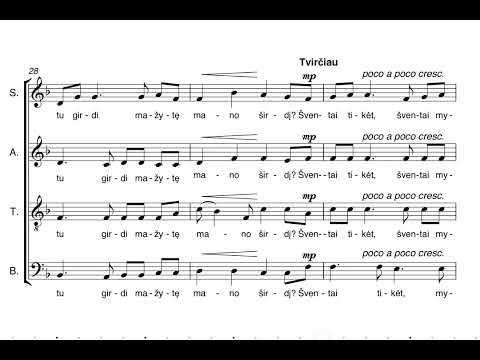 Tėvyne mūsų. Vaclovo Augustino. Alto partija. SATB