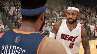 NBA 2k14 MyCAREER PS4 Gameplay - LeBron James Confronts Bridges on Court | Crazy Dunks