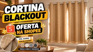 Cortina Blackout com Voil Xadrez em Oferta na Shopee