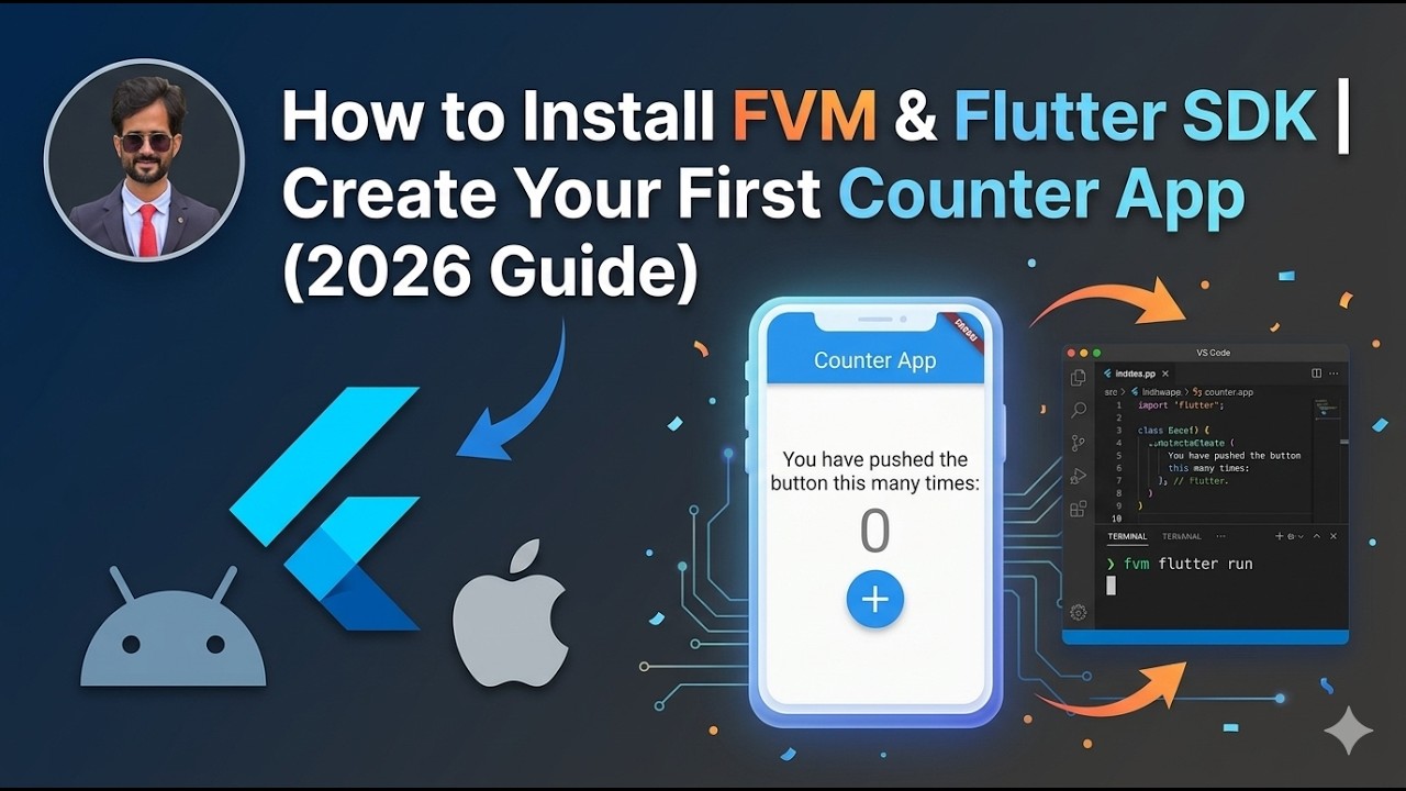 How to Install FVM & Flutter SDK | Create Your First Counter App (2026 Guide)