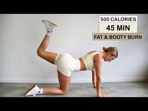 45 MIN Cardio HIIT | FAT & BOOTY BURN | 500 CALORIES | SUPER SWEATY | No Repeat | No Equipment |