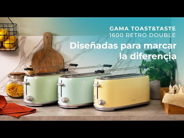 Tostador Cecotec Toast&Taste 1600 Retro Double 4 Scheiben 1630W Edelstahl Beige video