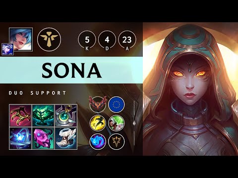 Sona Support vs Blitzcrank - EUW Grandmaster Patch 14.23