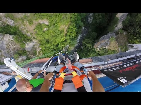 bungee jumping ponte di salle go pro full hd