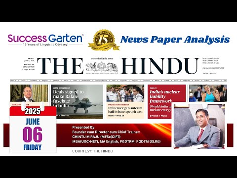 Newspaper Analysis - The Hindu Daily, Chintu M Raju!