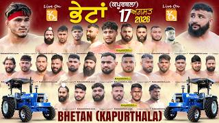 Bhetan (Kapurthala) Kabaddi Tournament 17 Aug 2026