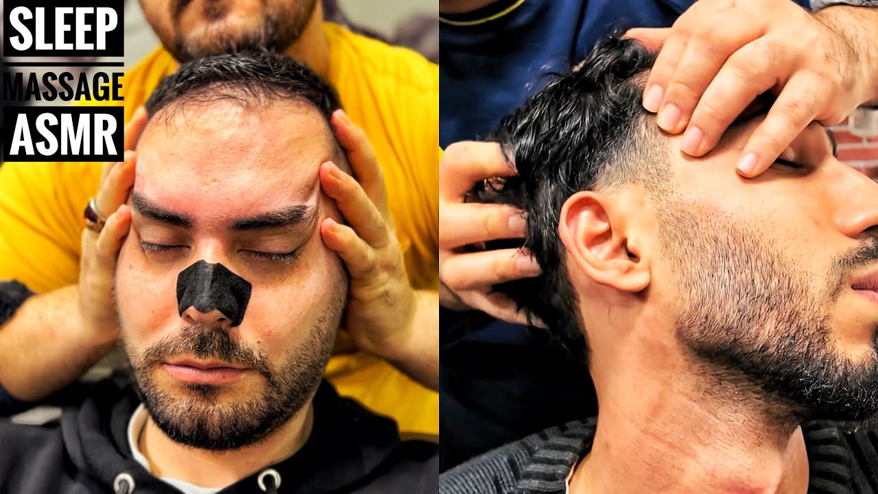 ASMR SLEEP TİME | AMAZING ASMR RELAXING PROFESSIONAL BARBER MASSAGE 