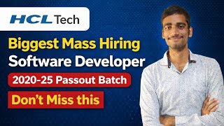 HCL Tech Mass Hiring Drive 🔥 Software Developer Role | Apply Now