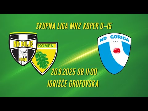 Bilje - Komen : Gorica | 3. krog Skupna liga MNZ Koper U-15 2025/26 | 20.9.2025