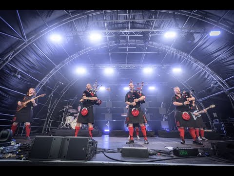 Red Hot Chilli Pipers at Shrewsbury Folk Festival 2023