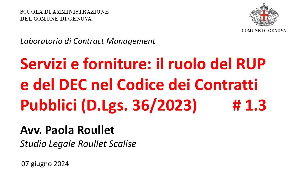 Servizi e forniture: il ruolo del RUP e del DEC 1.3