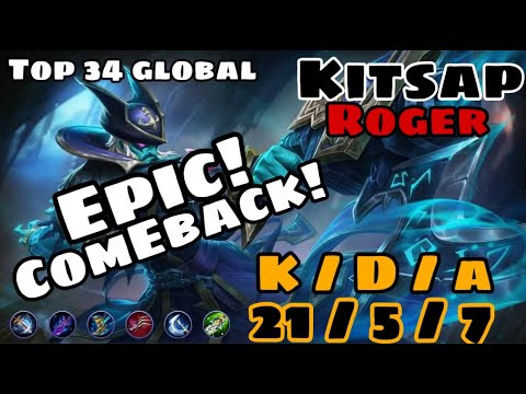 ROGER EPIC COMEBACK! TOP 34 GLOBAL/BEST BUILD IN ANY SITUATION (FT. ANGELA)