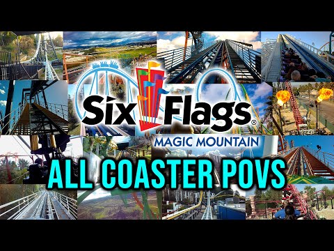 Six Flags Magic Mountain All Major Coaster POV Compilation in 4K