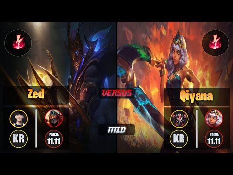 Naehyun ZED (Mid) [Electrocute] VS QIYANA - Grandmaster KR Patch 11.11