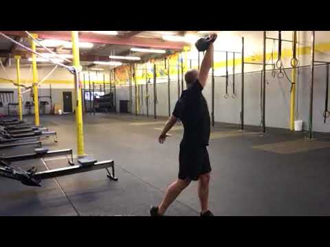Kettlebell clean to rotational press