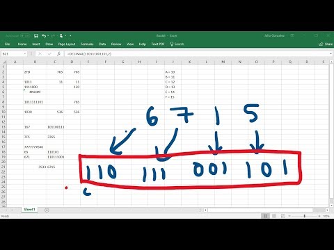 Number System Conversions With Excel Binary Decimal Octal Hexadecimal