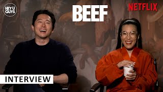 Steven Yeun & Ali Wong on Beef, the vulnerability of anger, differences to stand-up comedy & more video