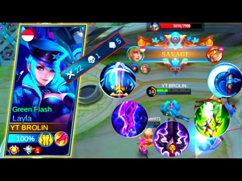 22 Kills Layla SAVAGE !! Layla High Damage Lifesteal Build ~ Layla Top 1 Global ~ MLBB