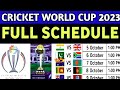 Icc World Cup Schedule 2023 WC 2023 All Matches Schedule World Cup 2023 Schedule