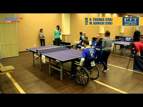 Para Table tennis Open 2013 Eger - B. Thomas FRA vs. M. Kamien SVK wheelchair team match