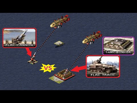 Bunker Flak Track vs Flak Cannon - Red Alert 2