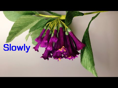 ABC TV | How To Make Iochroma Cyaneum Paper Flower From Crepe Paper (Slowly) - Craft Tutorial