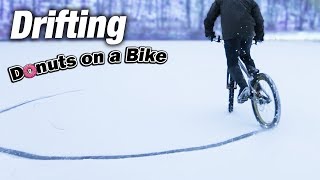 Can a Bike do Donuts? || Bicycle Drifting on Snow
