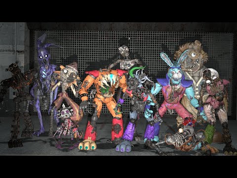 All FNAF Security Breach Ruin Animatronics Chased in the Mall Parking | Garry's Mod