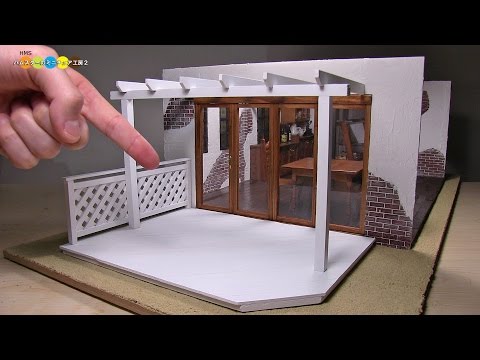 DIY Dollhouse items - Miniature Wood Deck　ミニチュアウッドデッキ作り