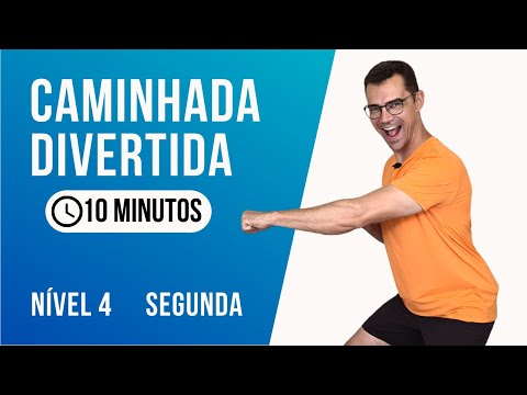 CAMINHADA EM CASA DIVERTIDA SEMANAL | Segunda | Exercícios sem impacto | Nível 4