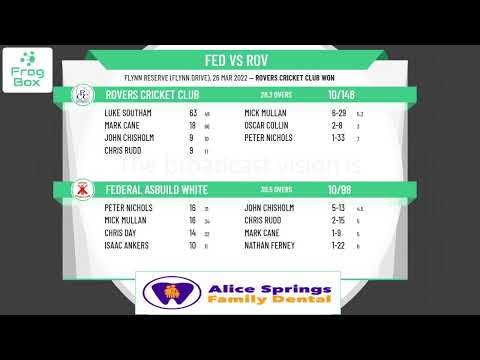 ASCA - C Grade One Day  - Grand Final - Federal Asbuild White v Rovers Cricket Club