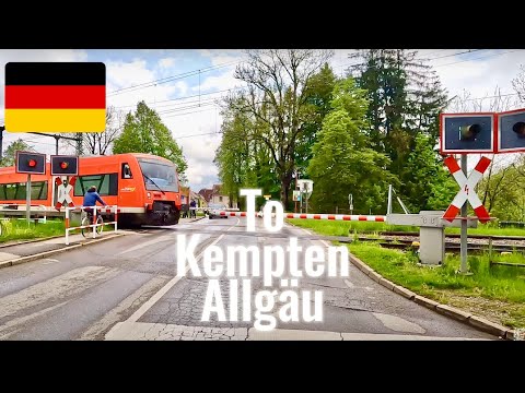 Driving in Germany in May 2023 from Kißlegg to Kempten Allgäu.