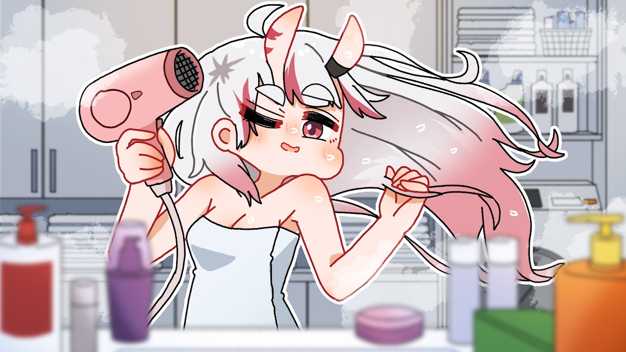 【手描き】お風呂が長いお嬢【百鬼あやめ/ホロライブ/hololive/切り抜き】