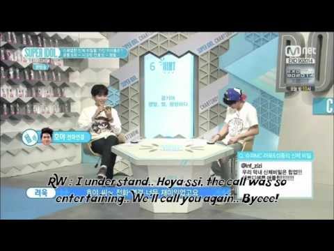 [ENG SUB] 140829 Super Idol Chart Show Hoya Phone Call Cut with Sungjong