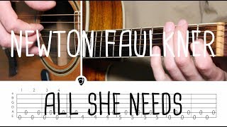 How to play All She Needs Newton Faulkner (tuning BBDGBE) | Guitar Lesson & Tabsheet