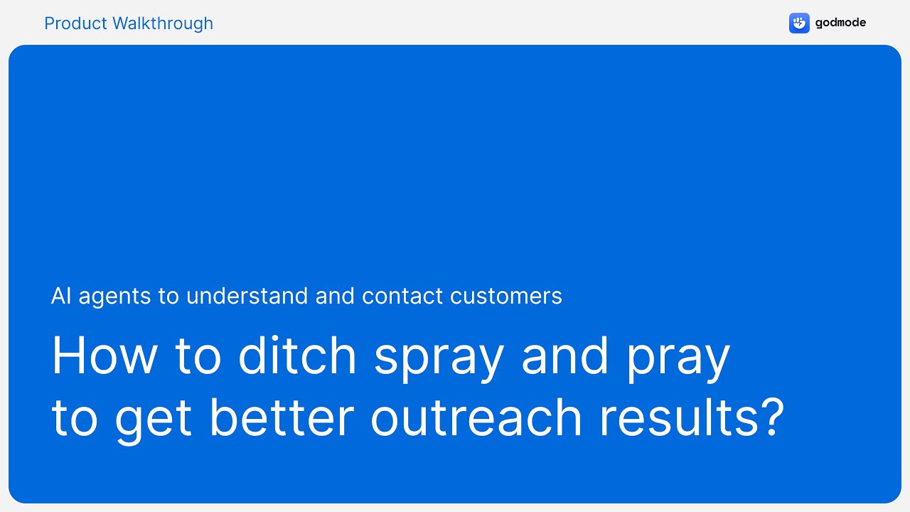 GodmodeHQ Product Walkthrough | AI agents to send high converting sales outreach