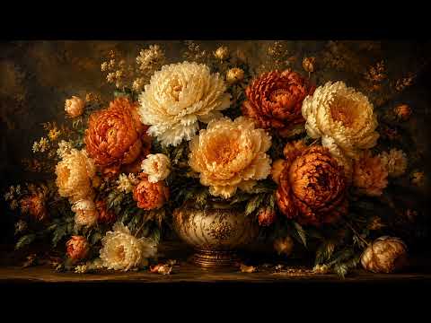 58 Hours Blue & White Peonies Ambience 🌸 Elegant Floral TV Frame Art in 8K UHD