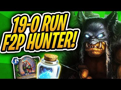 100% (19-0) WINSTREAK! | F2P/Budget Hunter 1160 Dust Ladder Climb | Rise of Shadows | Hearthstone