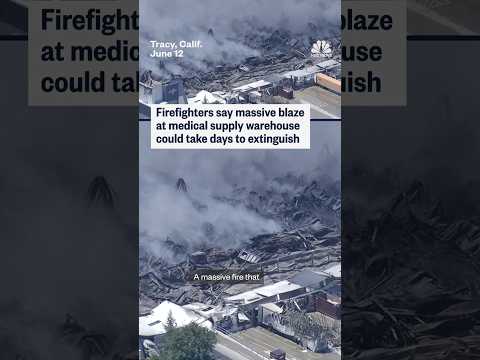 Firefighters say massive blaze at California medical supply warehouse could take days to extinguish