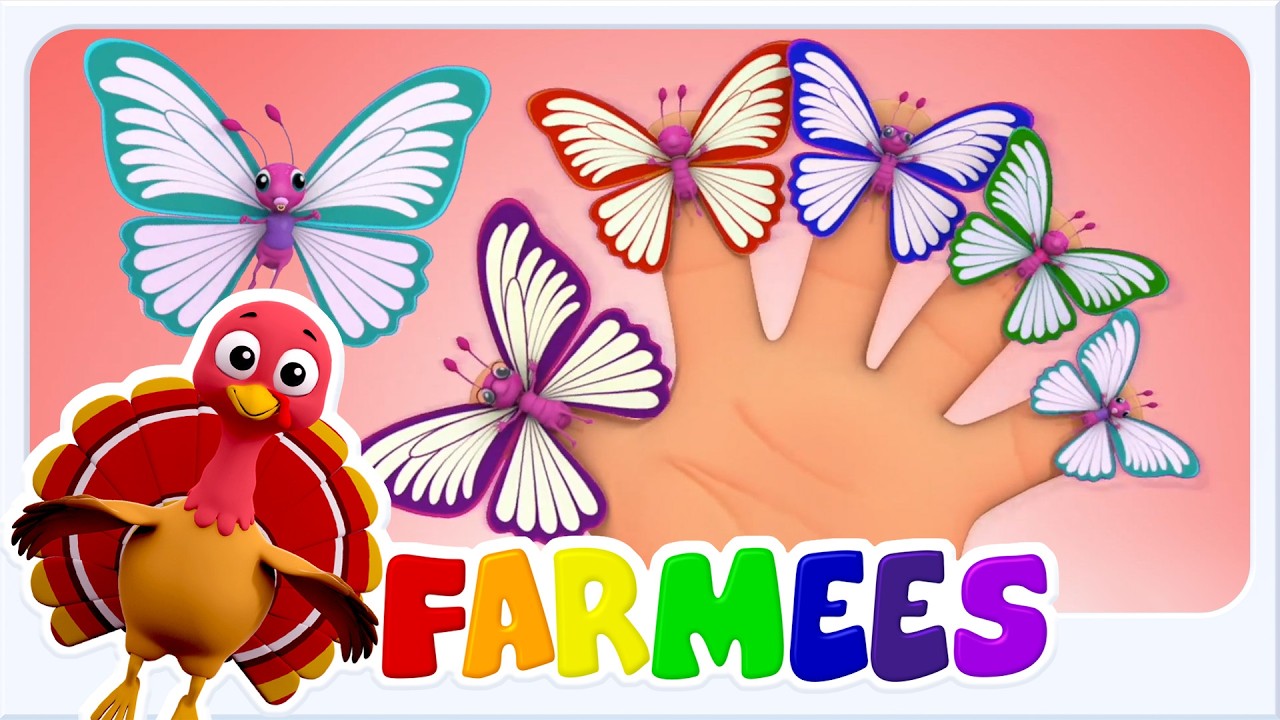 蝶の指の家族 | 子供向けカラフルな童謡アニメーションビデオ - Farmees