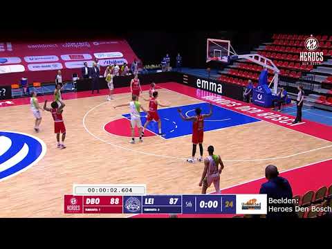 Heroes Den Bosch vs  Zorg en Zekerheid Leiden - buzzer shot Riley LaChance (4 mrt. 2021)
